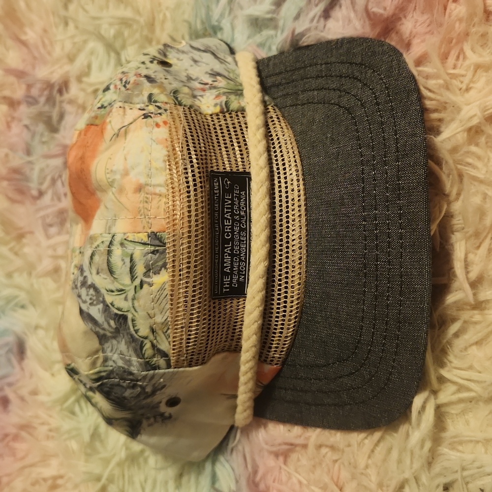 The Ampal Creative 5 Panel Strapback Camp Hat Floral Print OS